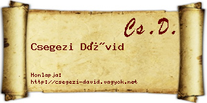 Csegezi Dávid névjegykártya