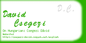 david csegezi business card
