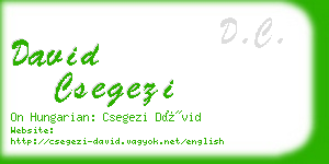 david csegezi business card